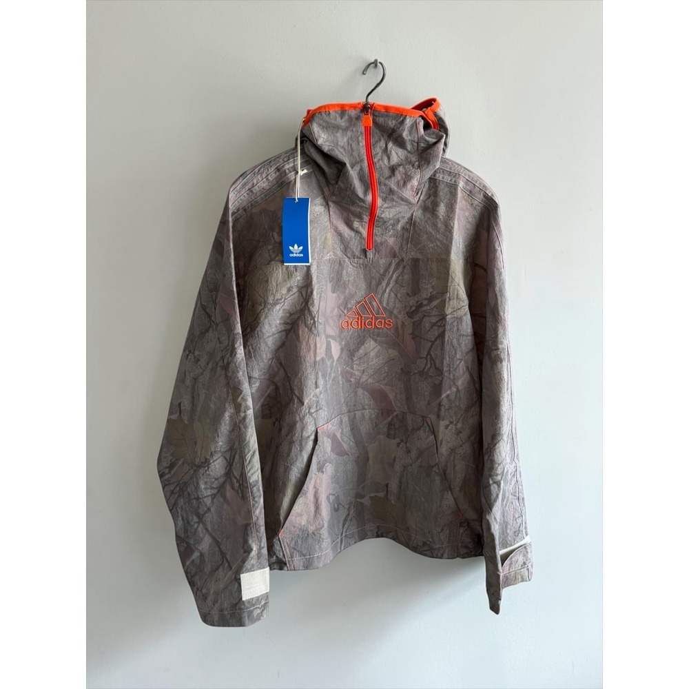 Adidas Originals Mens Camo Jacket Q1 Alumina Orange Half Zip Anorak JD5418 M